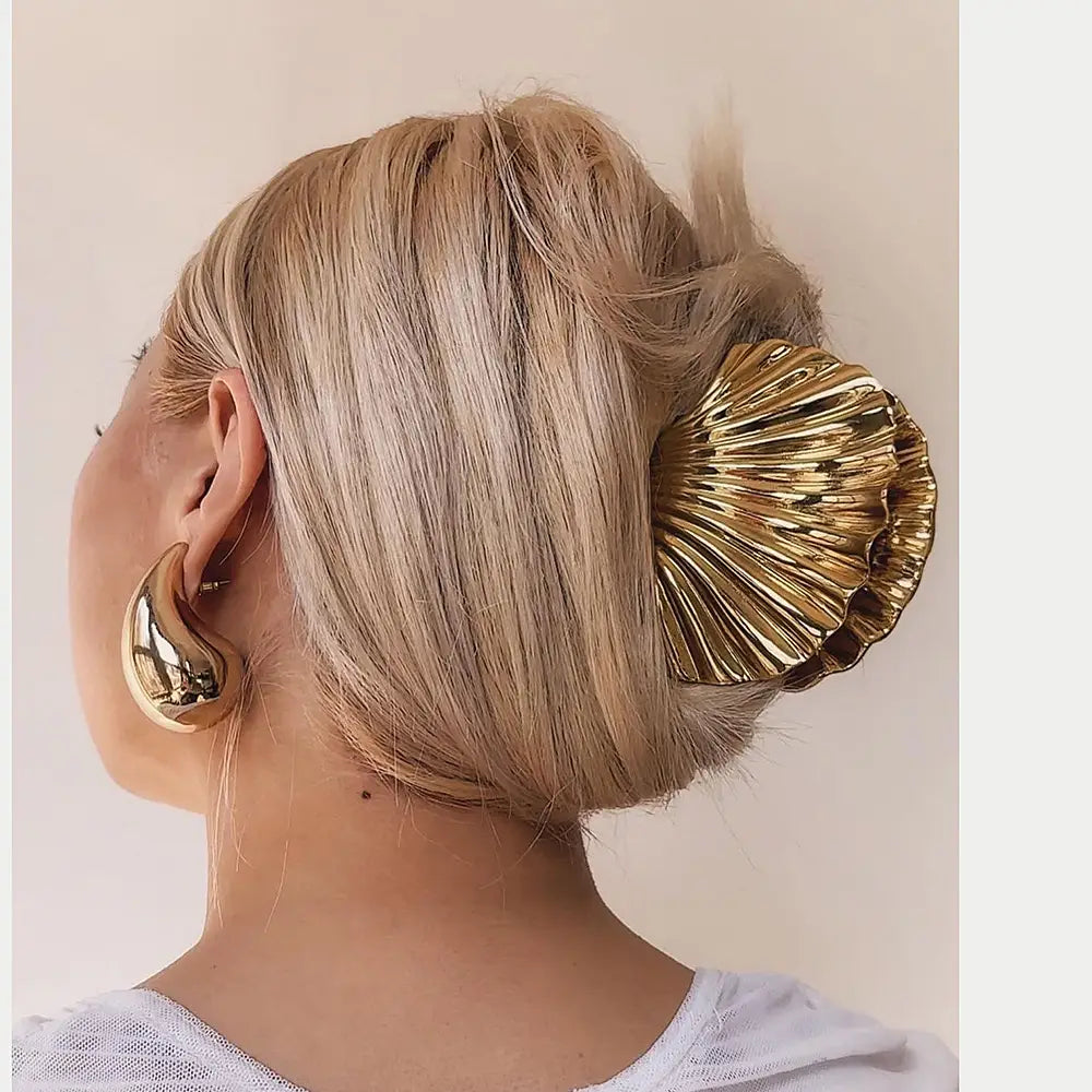 Shell-Shaped Metal Hair Claw Clip