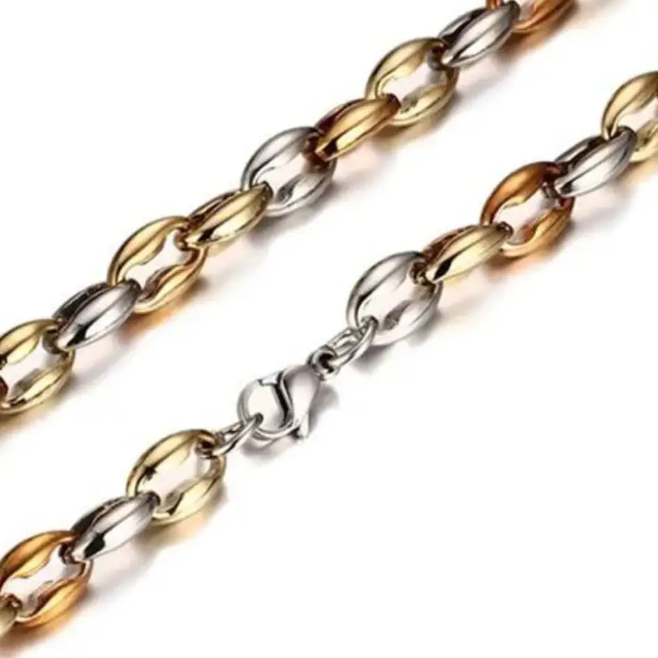 Max Two Tone Mariner Coffee Bean Necklace