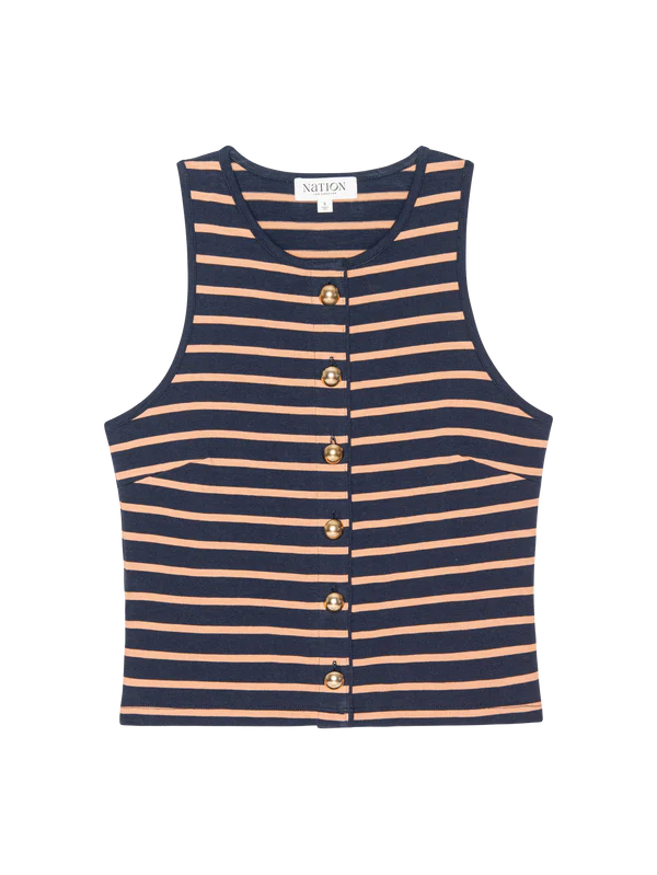 Abbie Tank - Latte Stripe