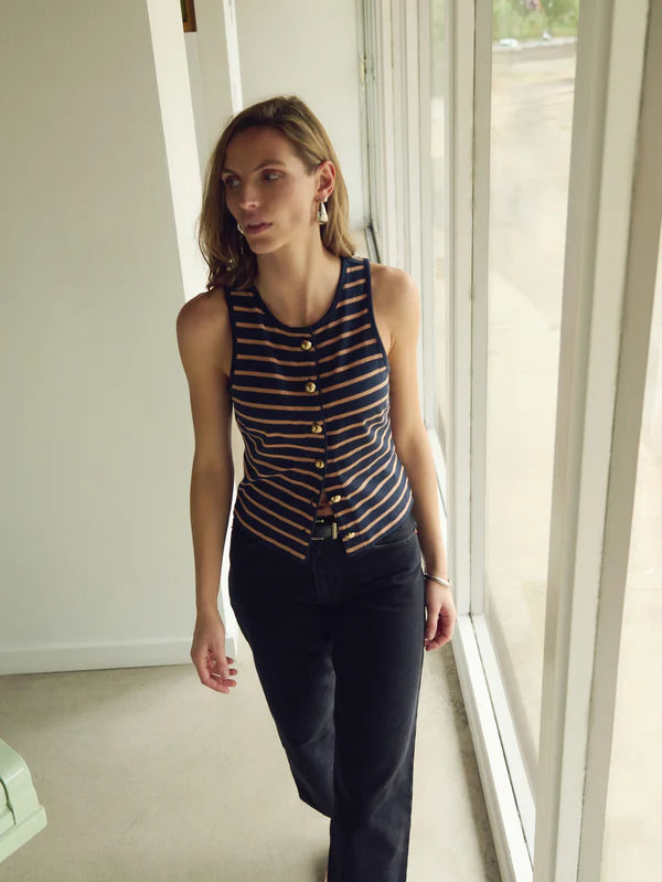 Abbie Tank - Latte Stripe