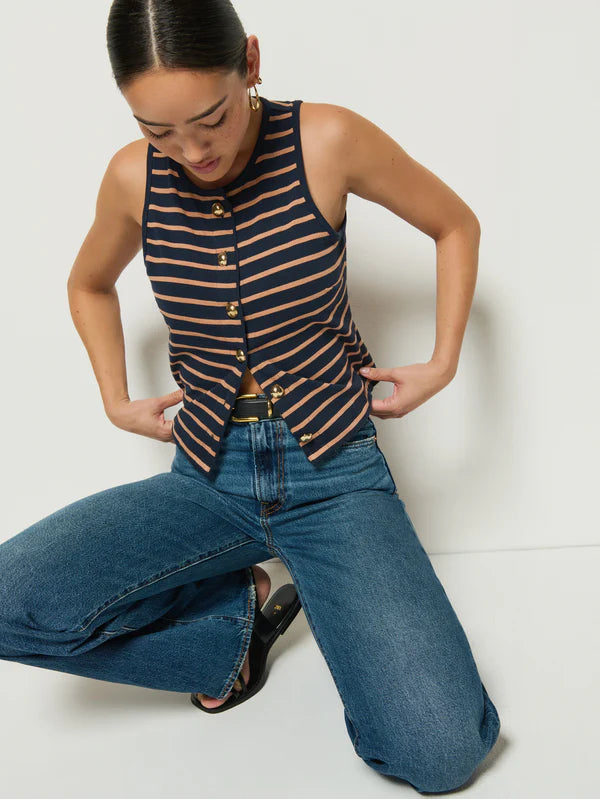 Abbie Tank - Latte Stripe