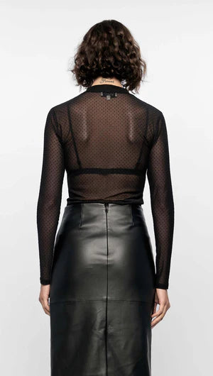 Kaia Spot Mesh Top