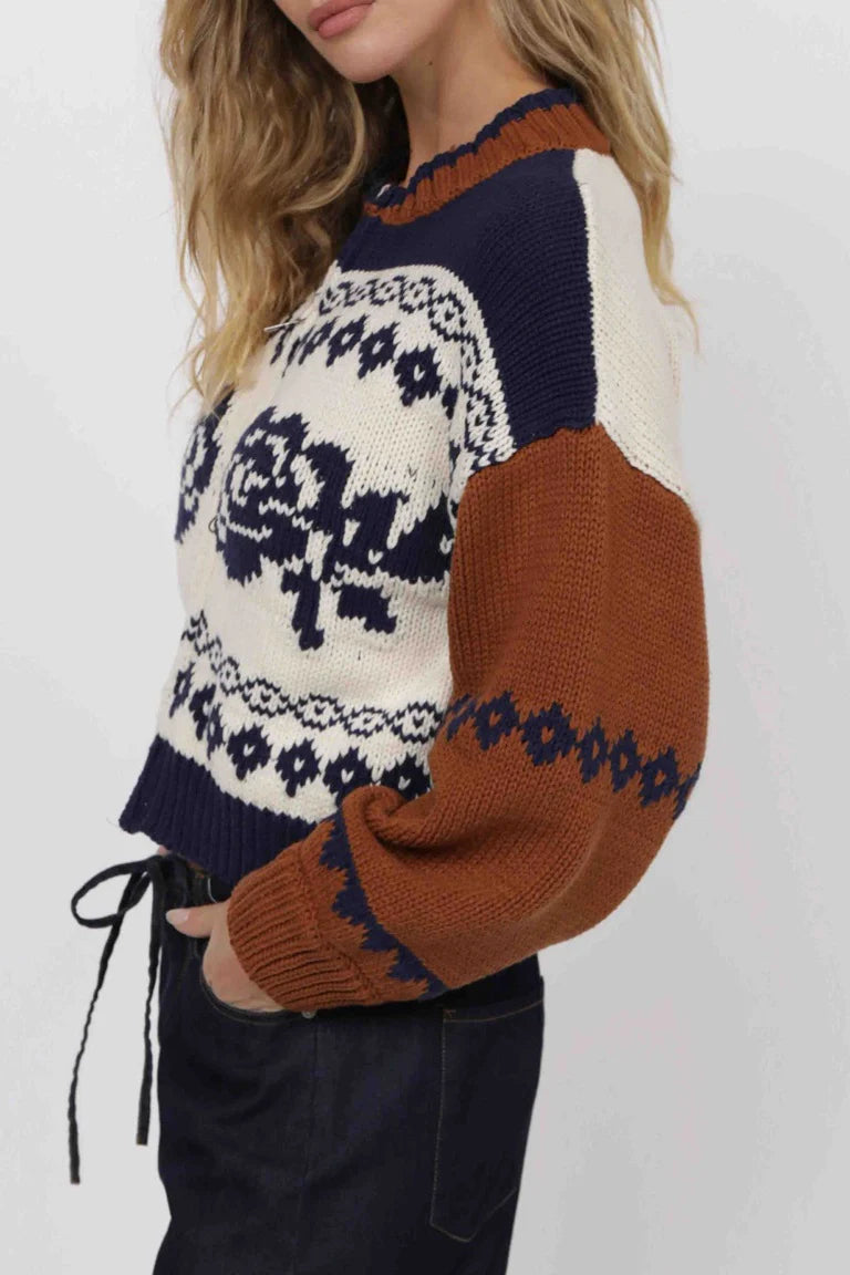Sweet Rose Zip Sweater Jacket