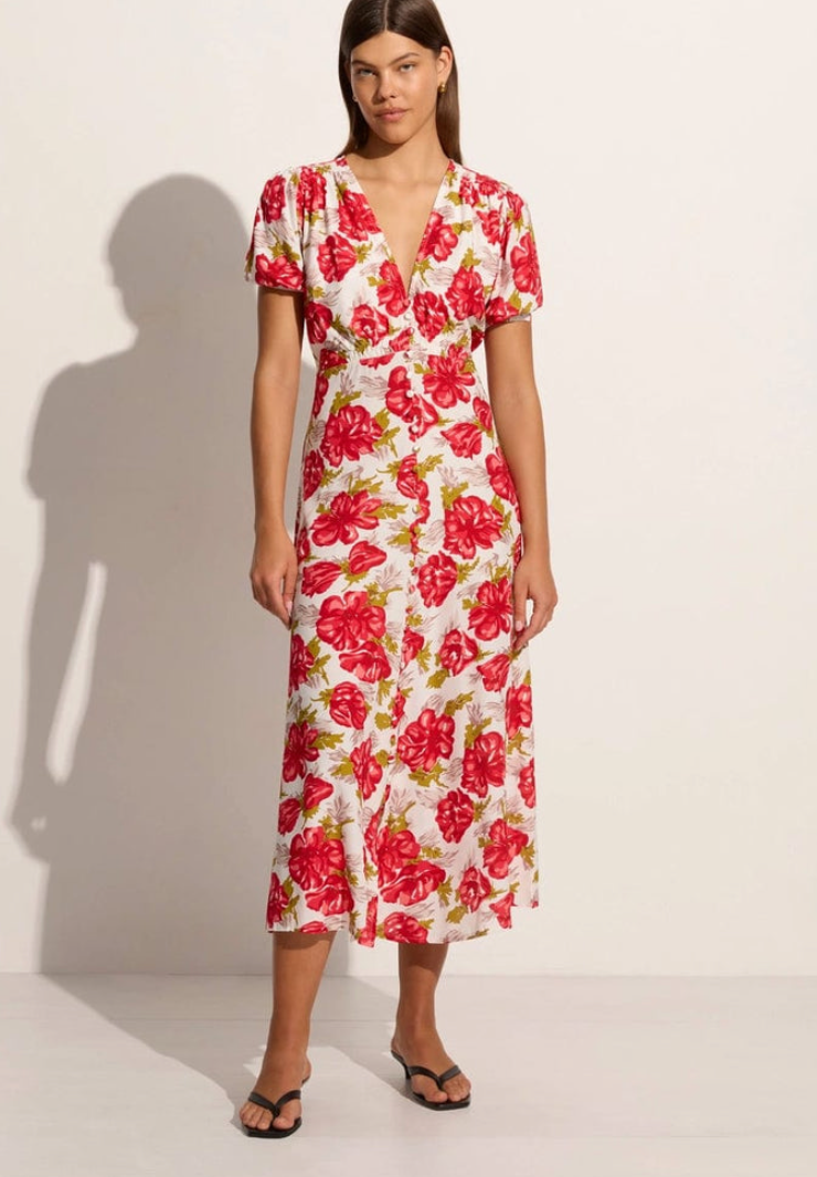 Bellavista Midi Dress - Isadora Floral - Red