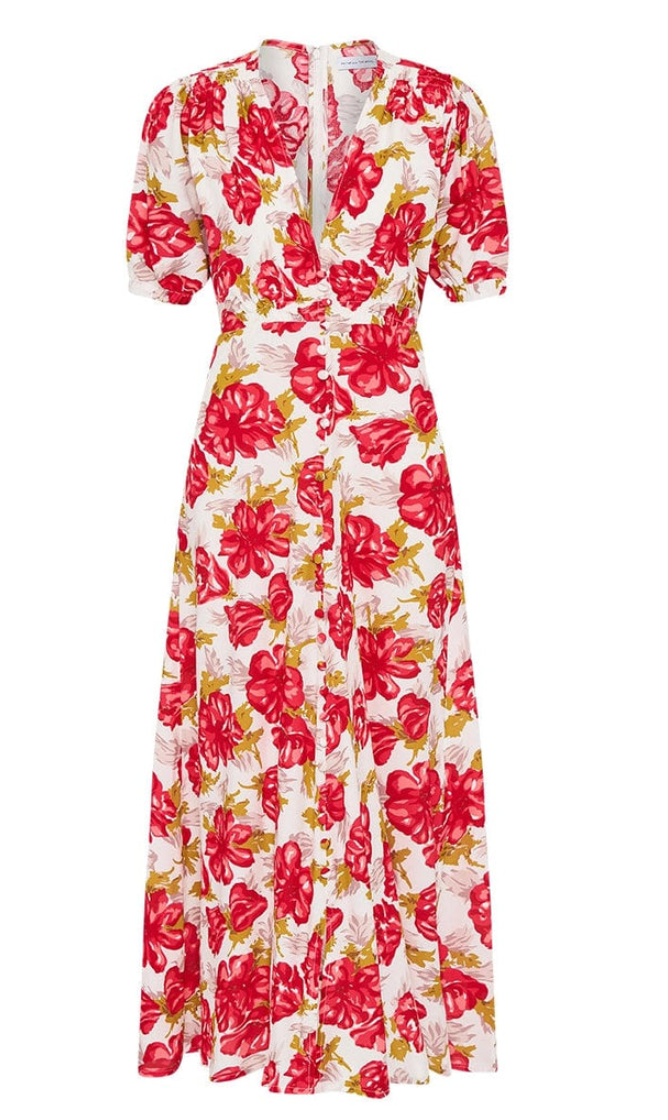 Bellavista Midi Dress - Isadora Floral - Red