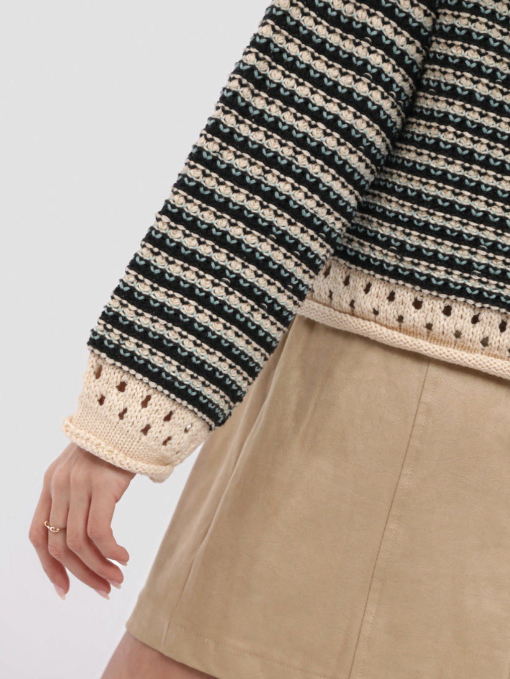 Samantha Contrast Striped Sweater