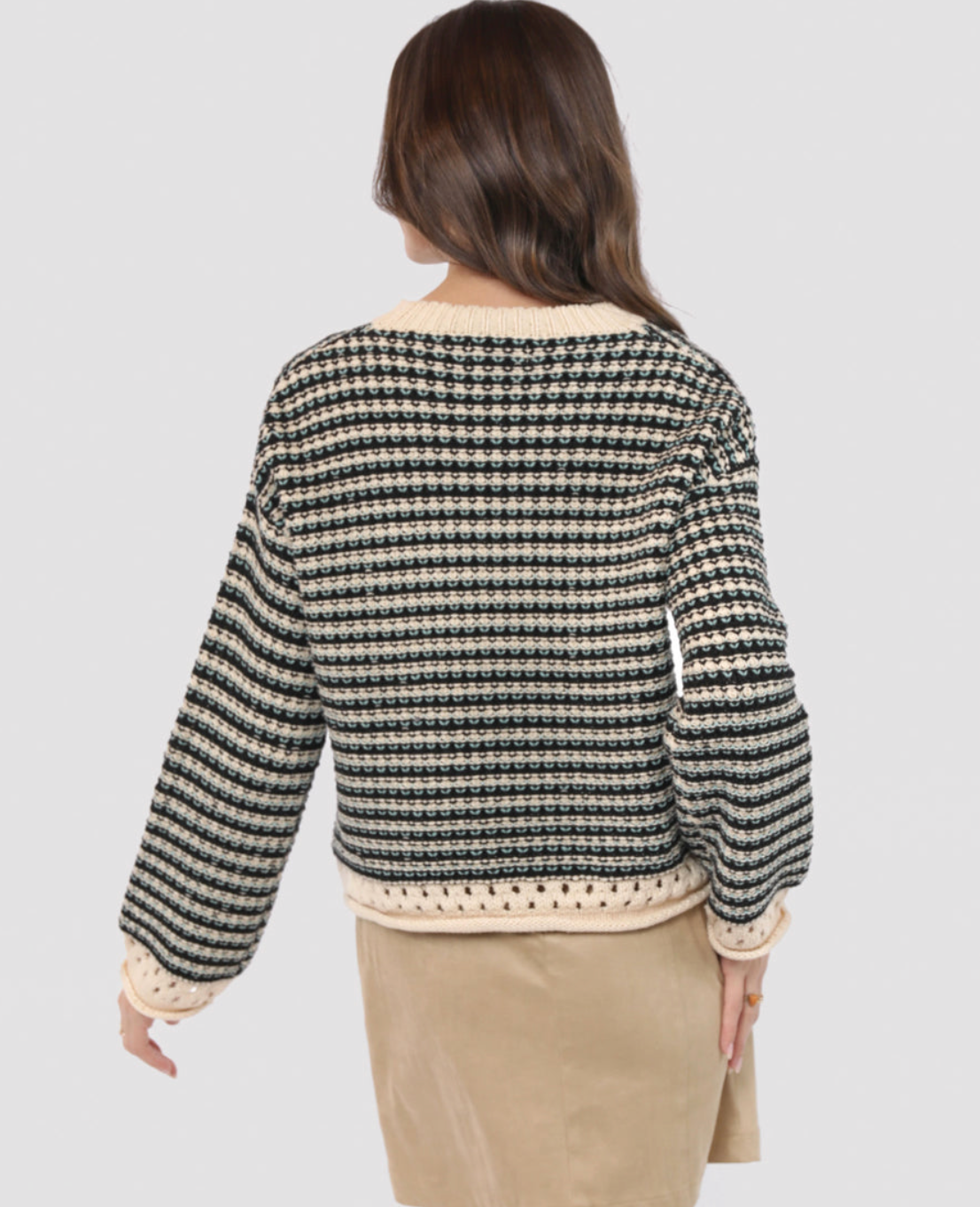 Samantha Contrast Striped Sweater