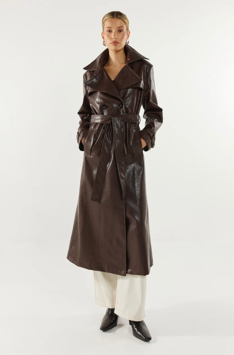Hutson Trench Coat - Chocolate