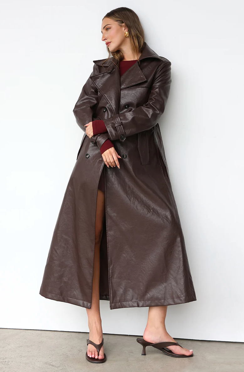 Hutson Trench Coat - Chocolate