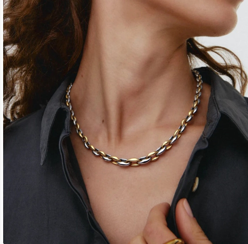 Max Two Tone Mariner Coffee Bean Necklace