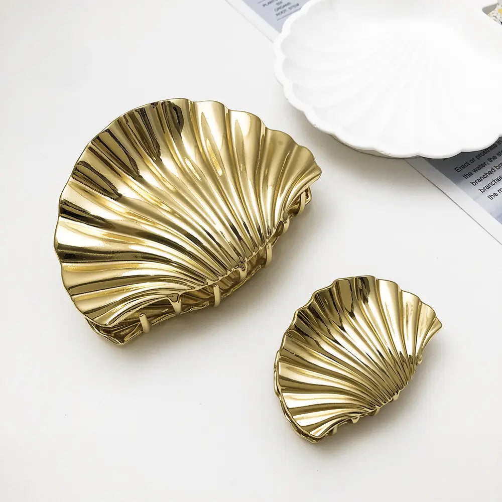 Shell-Shaped Metal Hair Claw Clip