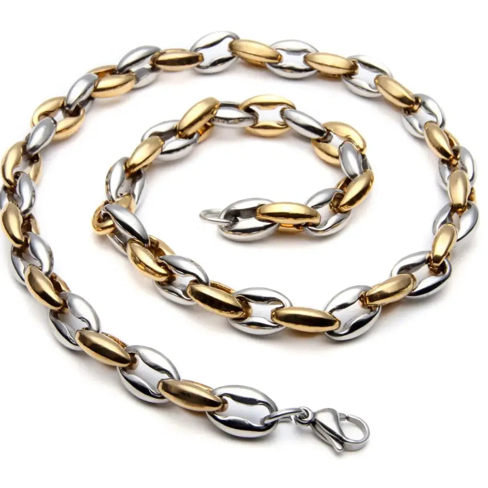 Max Two Tone Mariner Coffee Bean Necklace