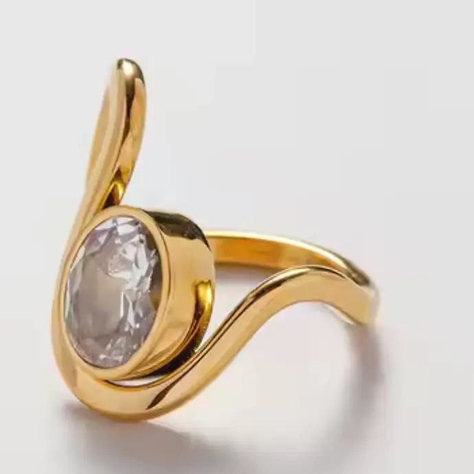Arch Bypass Oval Solitaire Ring