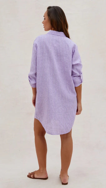 Provence Linen Shirt - Lilac