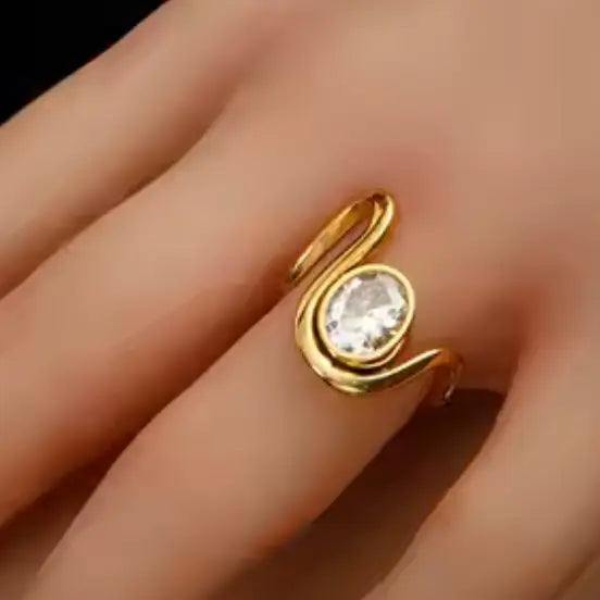 Arch Bypass Oval Solitaire Ring