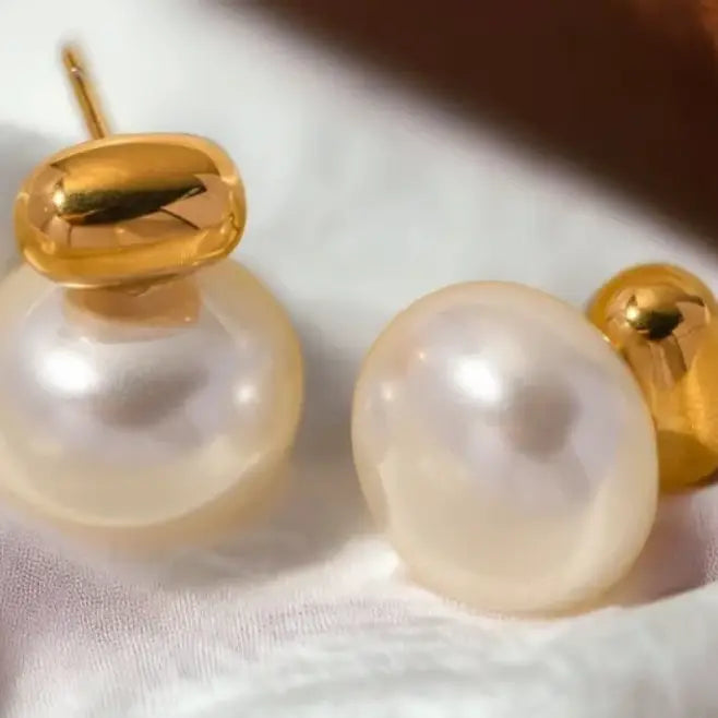 Pearl & Nugget Stud Earring