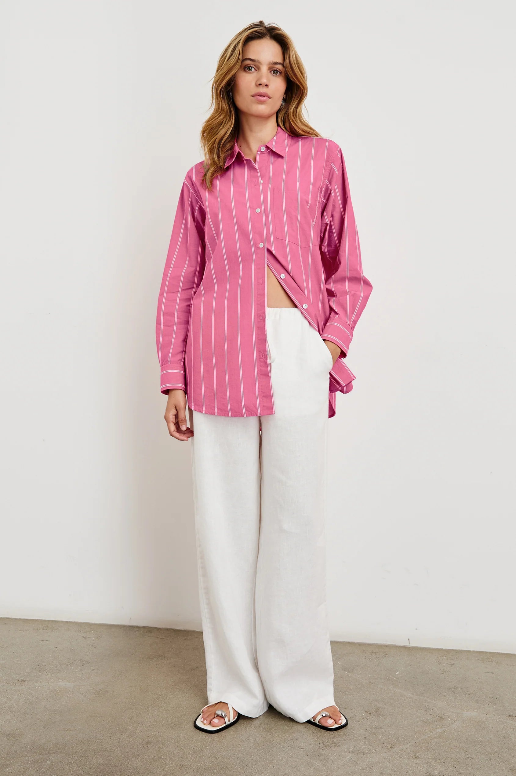 Elsa - Hibiscus White Stripe