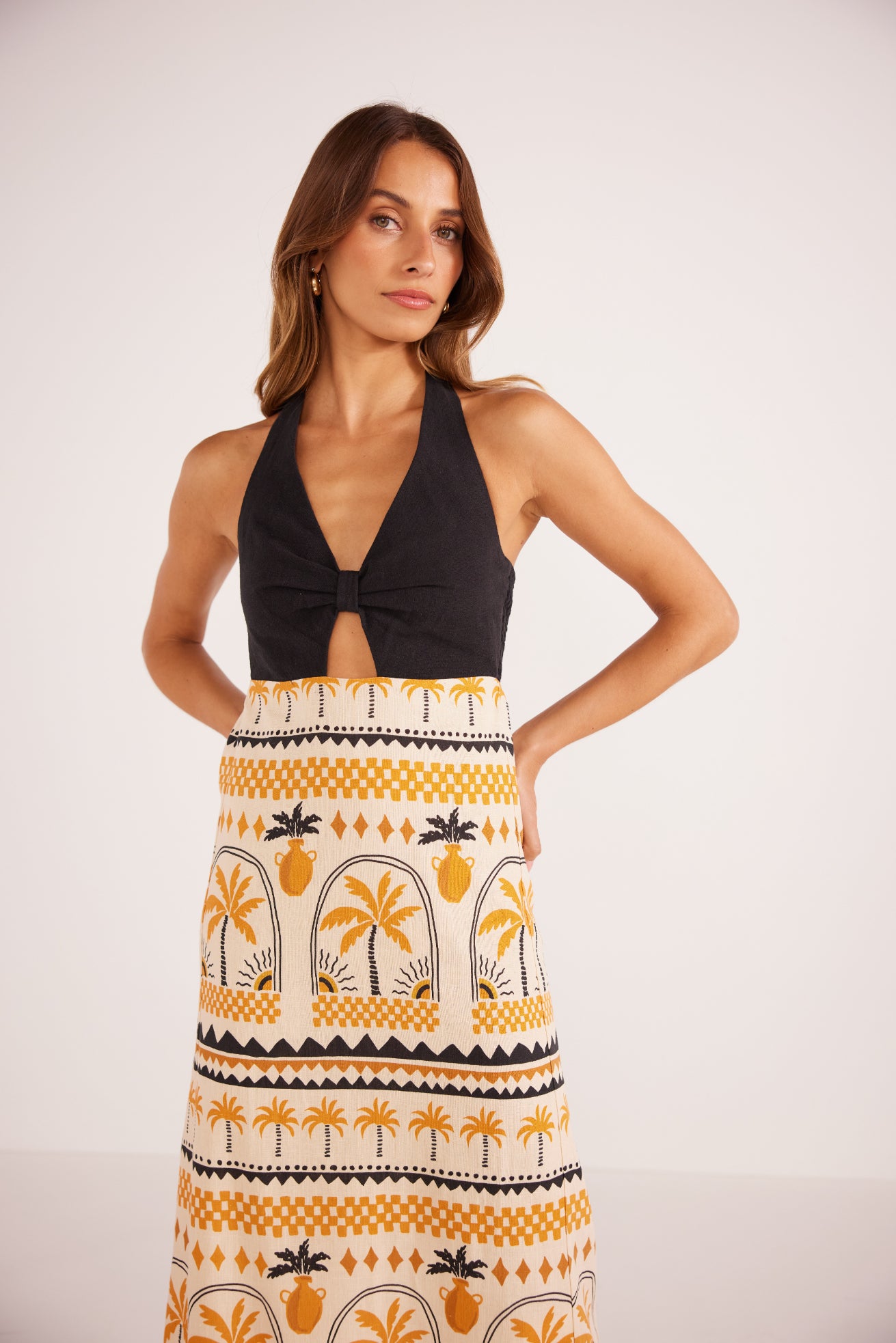 Hestia Halter Neck Midi Dress