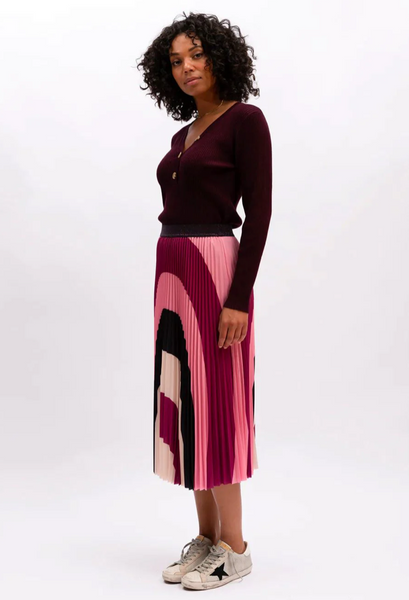 Lilian Pleated Skirt - Sangria
