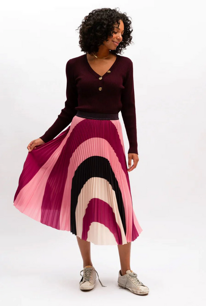 Lilian Pleated Skirt - Sangria