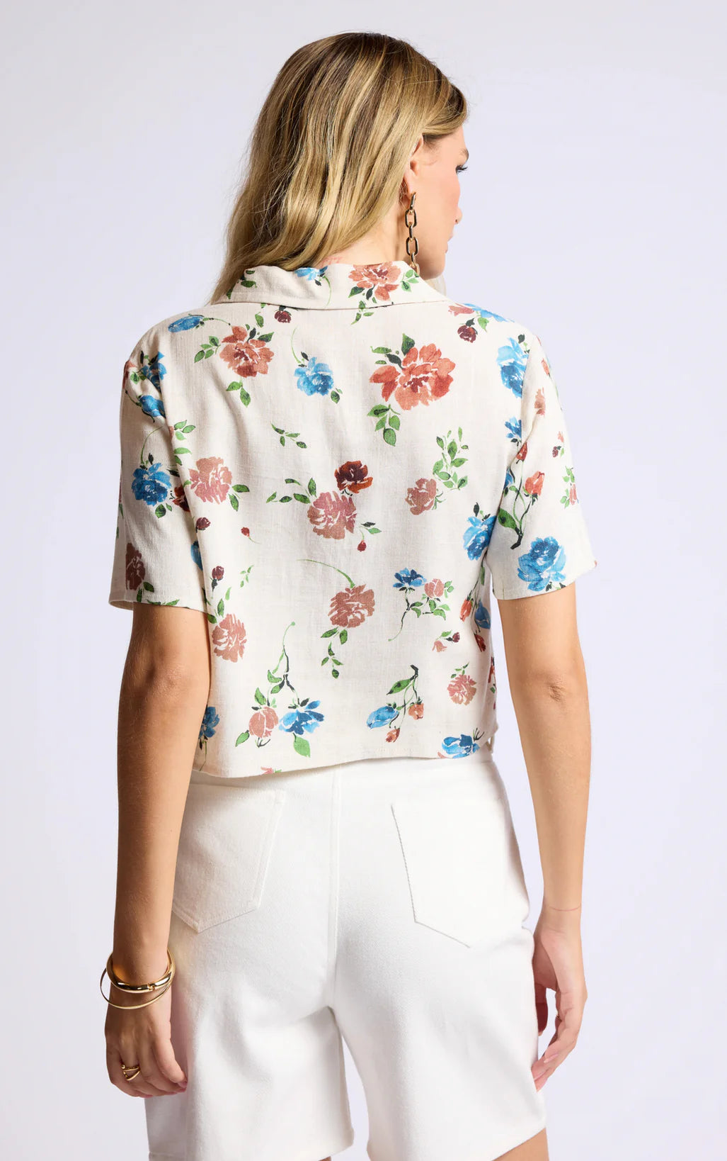 Pressed Flowers Cropped Shirt