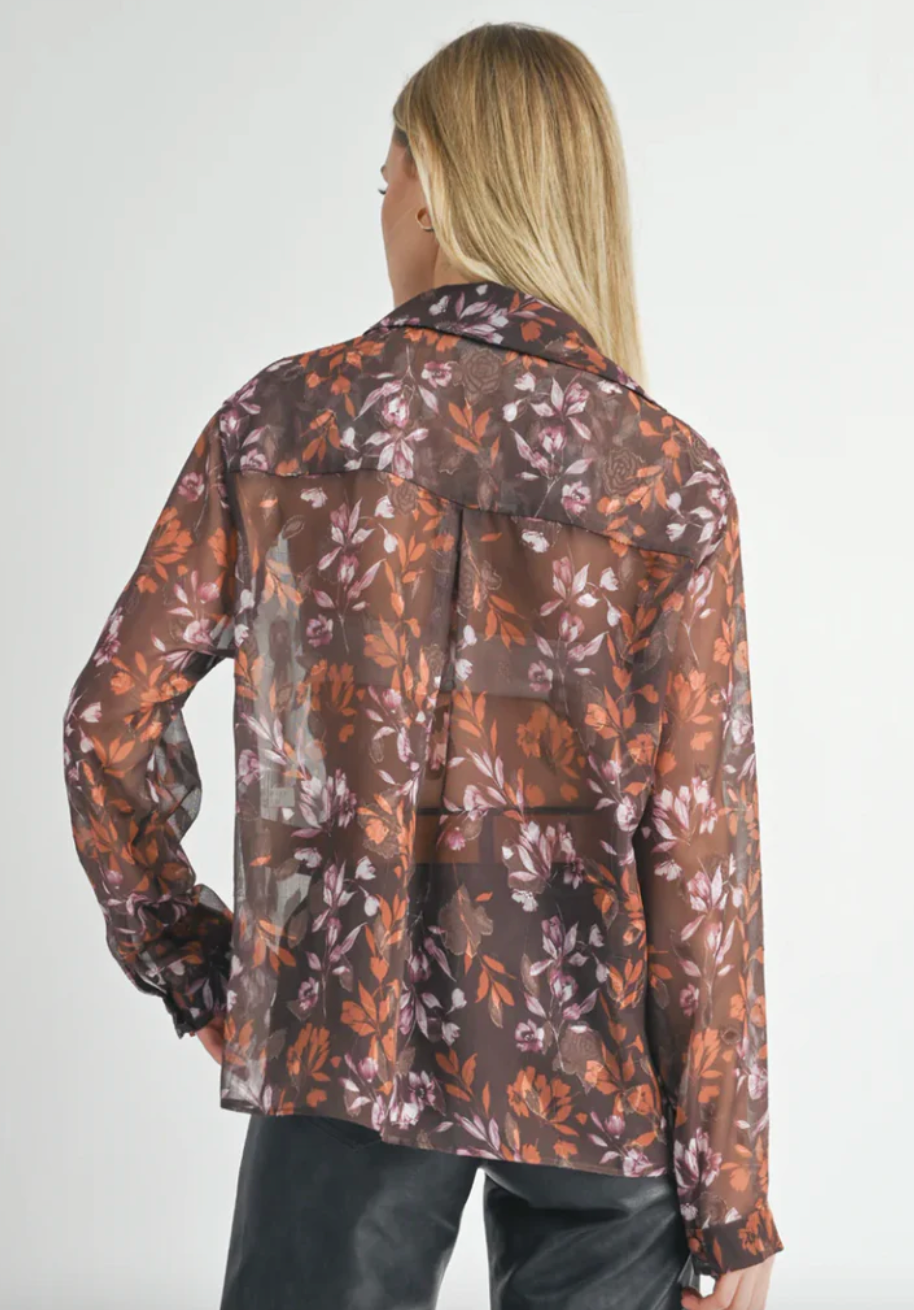 Celebrate Her - Sheer Button Down Shirt