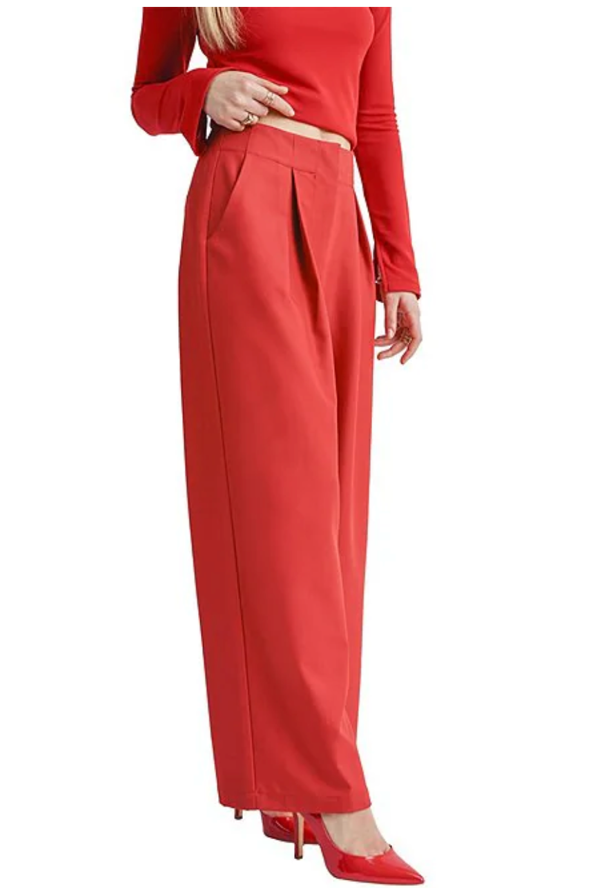 Take Action Pleated Wide Leg Trouser