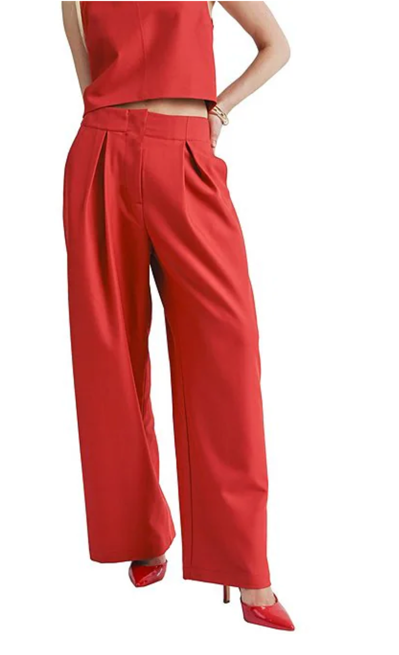 Take Action Pleated Wide Leg Trouser
