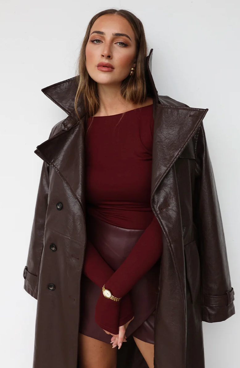 Hutson Trench Coat - Chocolate