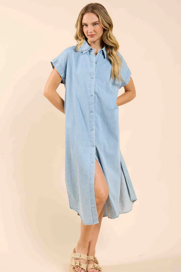 Energize Button Up Shirt Dress