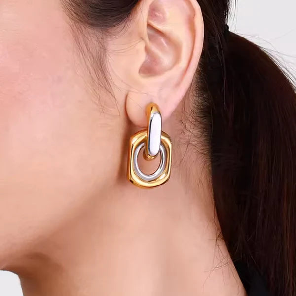 Duo Link Hoop - Two Tone