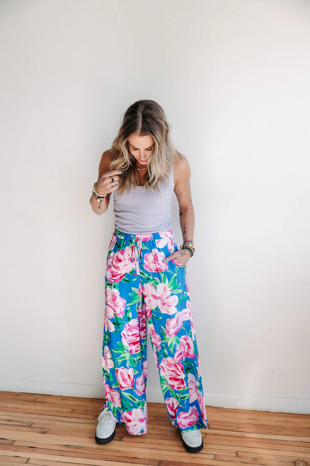 Technicolour Elastic Waist Pants