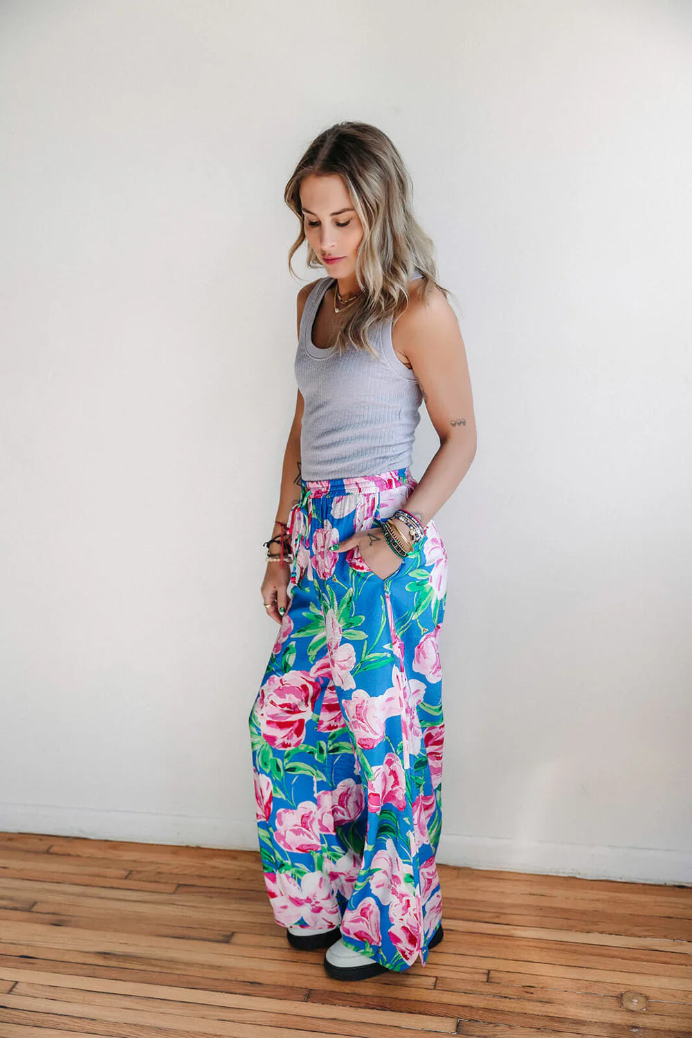 Technicolour Elastic Waist Pants