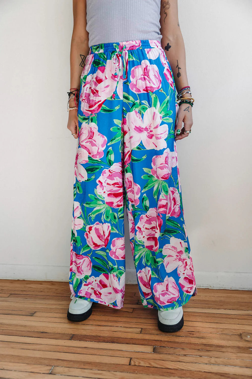 Technicolour Elastic Waist Pants