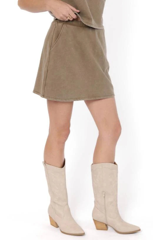Little Games Washed Terry Mini Skirt