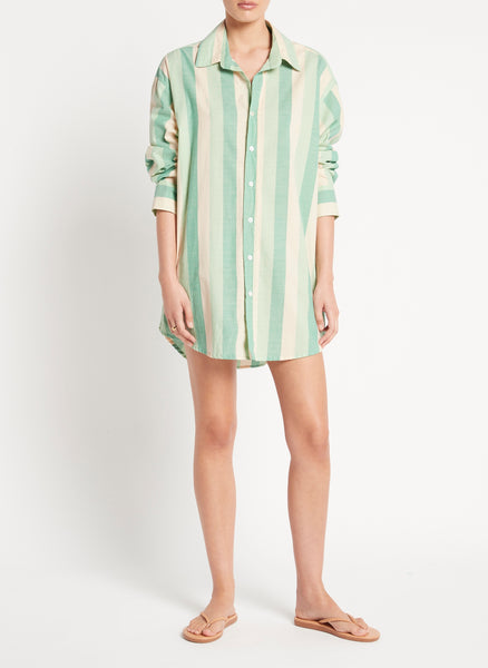 Vega Shirt - Pape Stripe (Green)