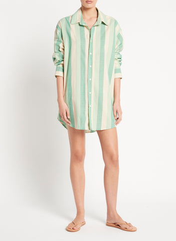 Vega Shirt - Pape Stripe (Green)