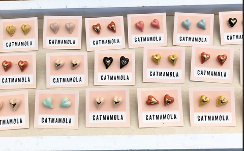 Ceramic Heart Earrings