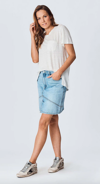 The Staple Linen Oversized Tee - Off White
