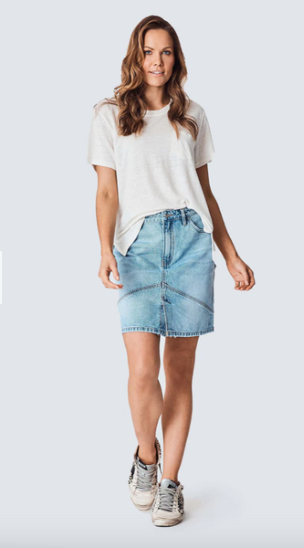 The Staple Linen Oversized Tee - Off White