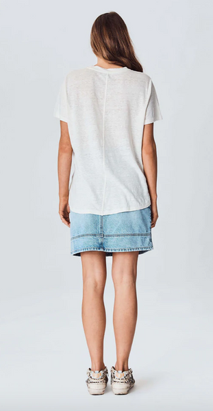 The Staple Linen Oversized Tee - Off White