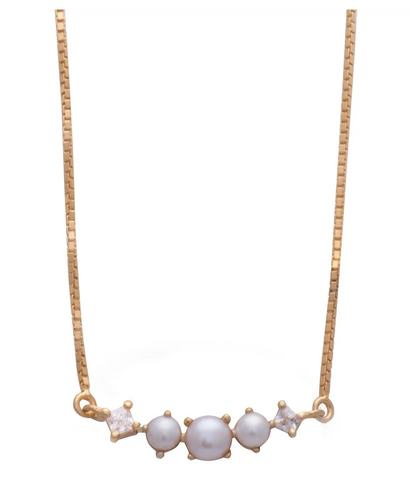 Valli Necklace CZ & White Pearl