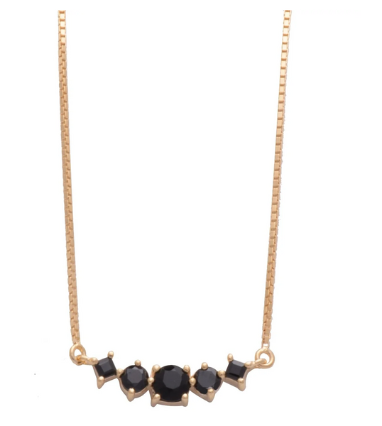 Valli Necklace Gold Onyx