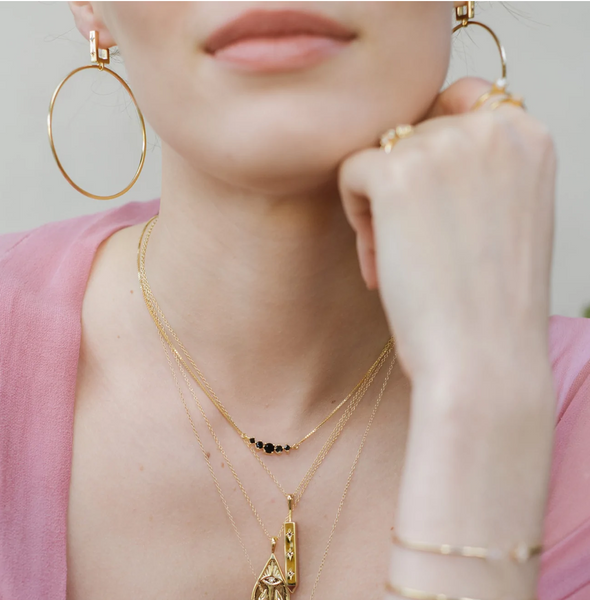 Valli Necklace Gold Onyx