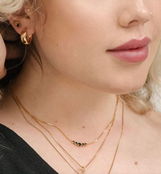 Valli Necklace Gold Onyx