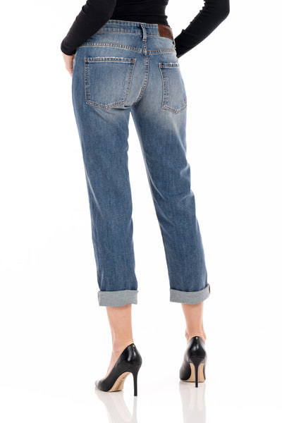 Axl Crop Girlfriend Jean - Lagoon Wash